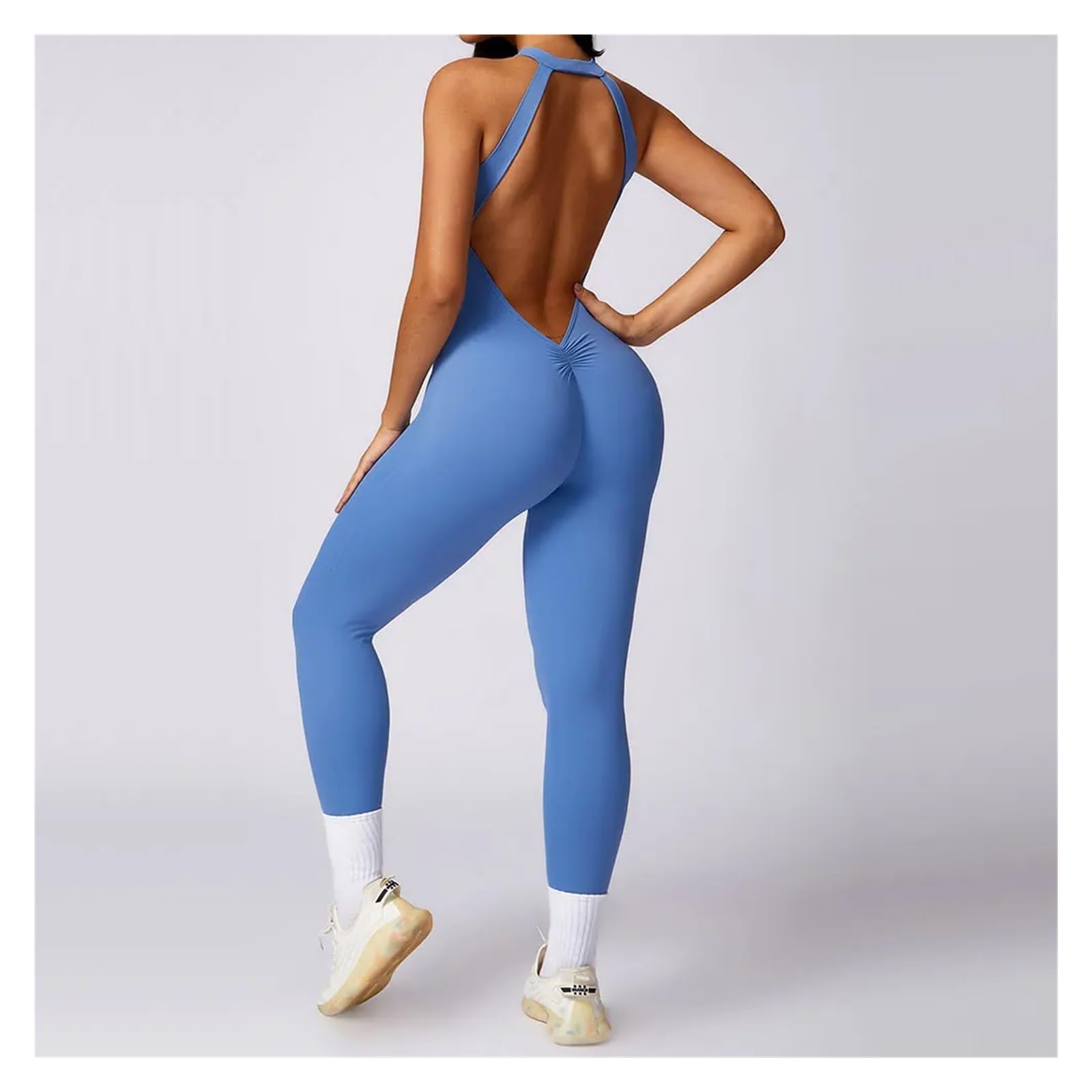 Mono de yoga sin espalda Conjunto De Mono Sin Espalda For Entrenamiento, Fitness, Ropa Deportiva Siamesa For Mujer, Chándal, Gimnasio, Una Pieza Para Entrenamiento