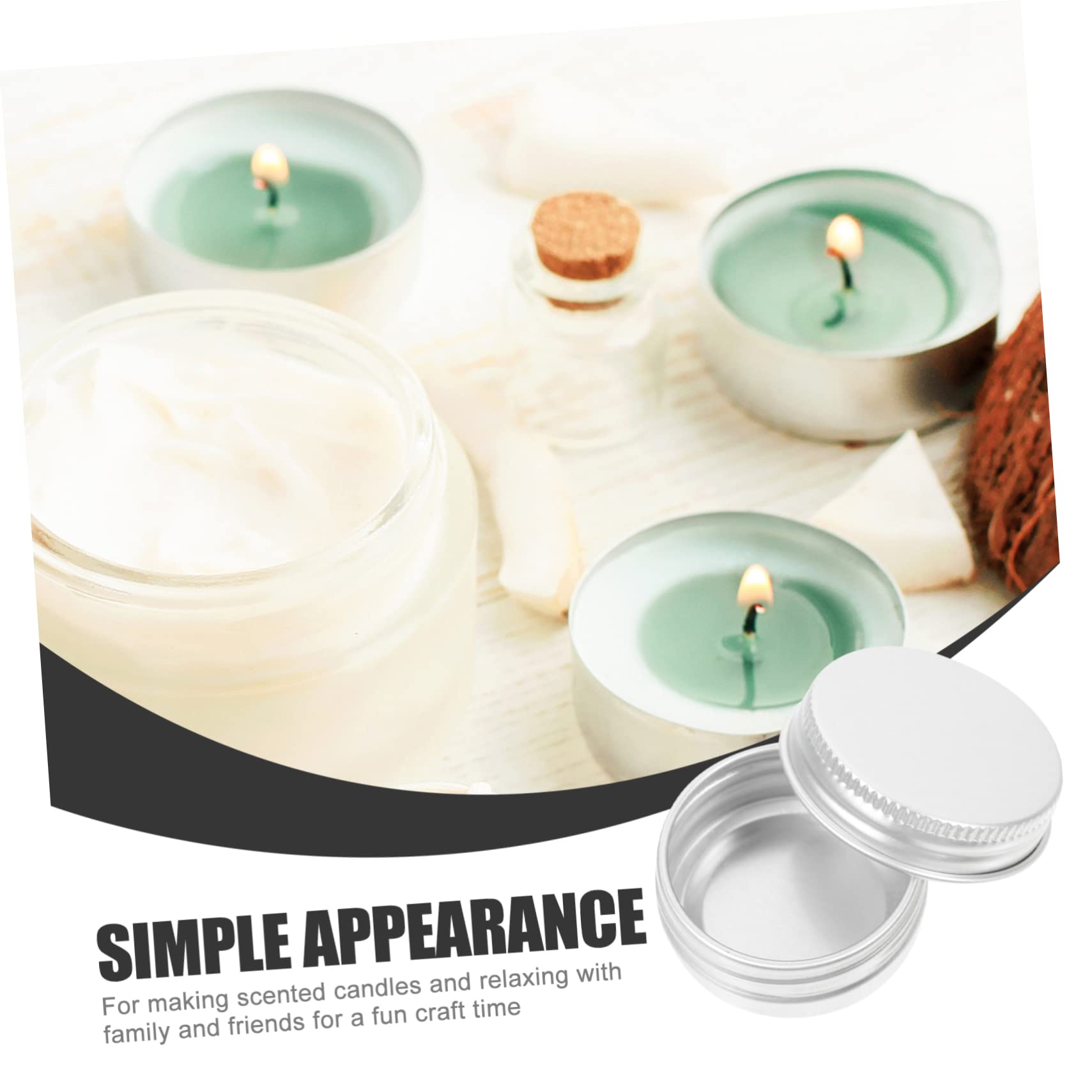 Garneck Screw Lid Round Tin Bottles 15ml Storage Jars Lids Small Tin Cans for Jam Beauty Products