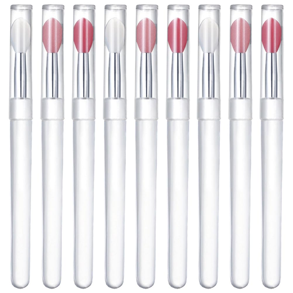 Lurrose Silicone Lip Mask Applicators with Caps for Balm And Gloss, 9pcs