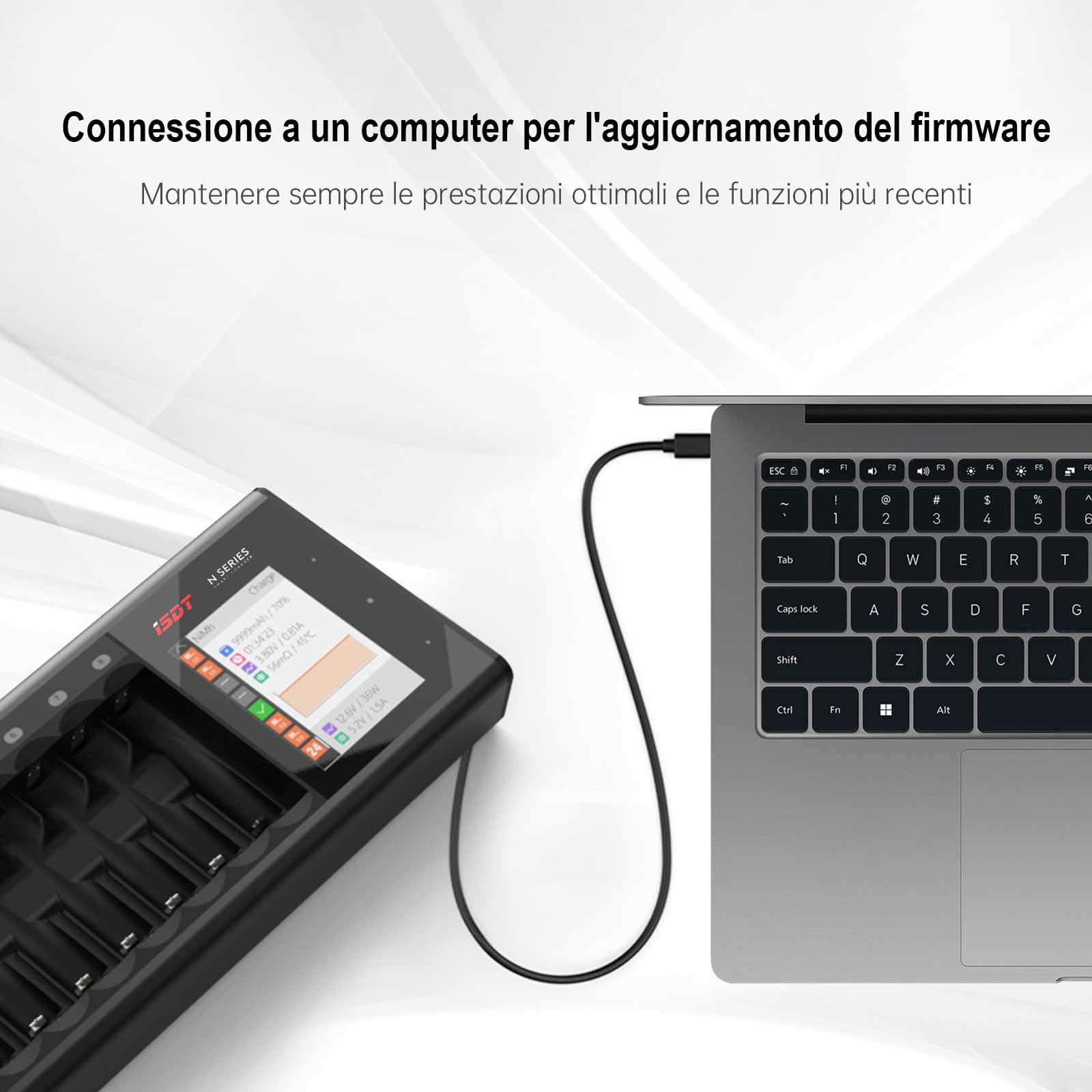 ISDT N16 - Caricatore universale con display LCD, 16 slot Speedy Smart Battery per batterie ricaricabili AA AAA Li-lon LiHv NI-MH NI-Cd LiFePO4