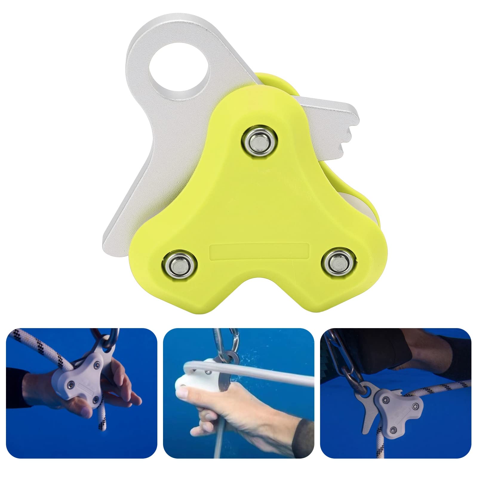 Bouée de Plongée Apnée Poulie Métallique, Accessoires de Plongée(Jaune) plongée