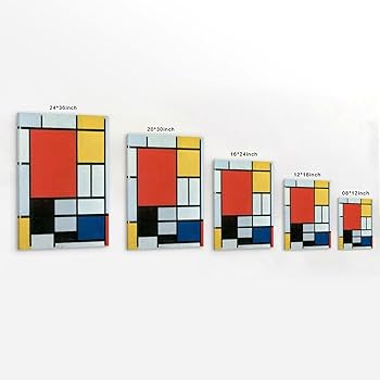 油絵 コンポジション2 コンポジションNo.II（赤、青、黄の3色