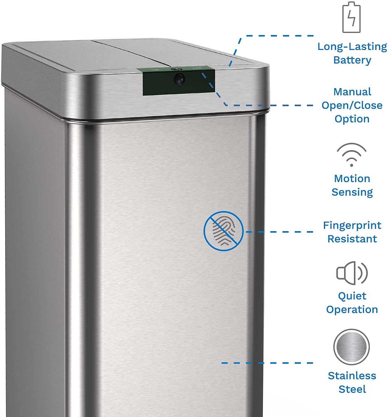 Buy hOmeLabs 13 Gallon Automatic Trash Can for Kitchen Stainless