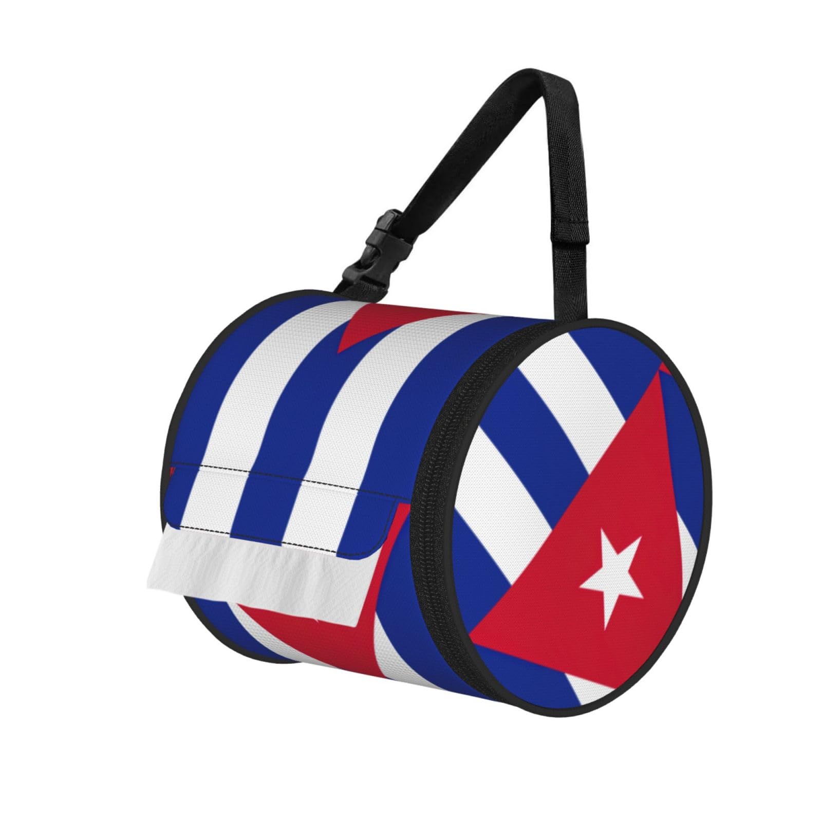 Cuban Flag Print Fashion Tissues Organizer Box, Hanging Tissue Holder For Purse Coins For Car Office Daily Outing