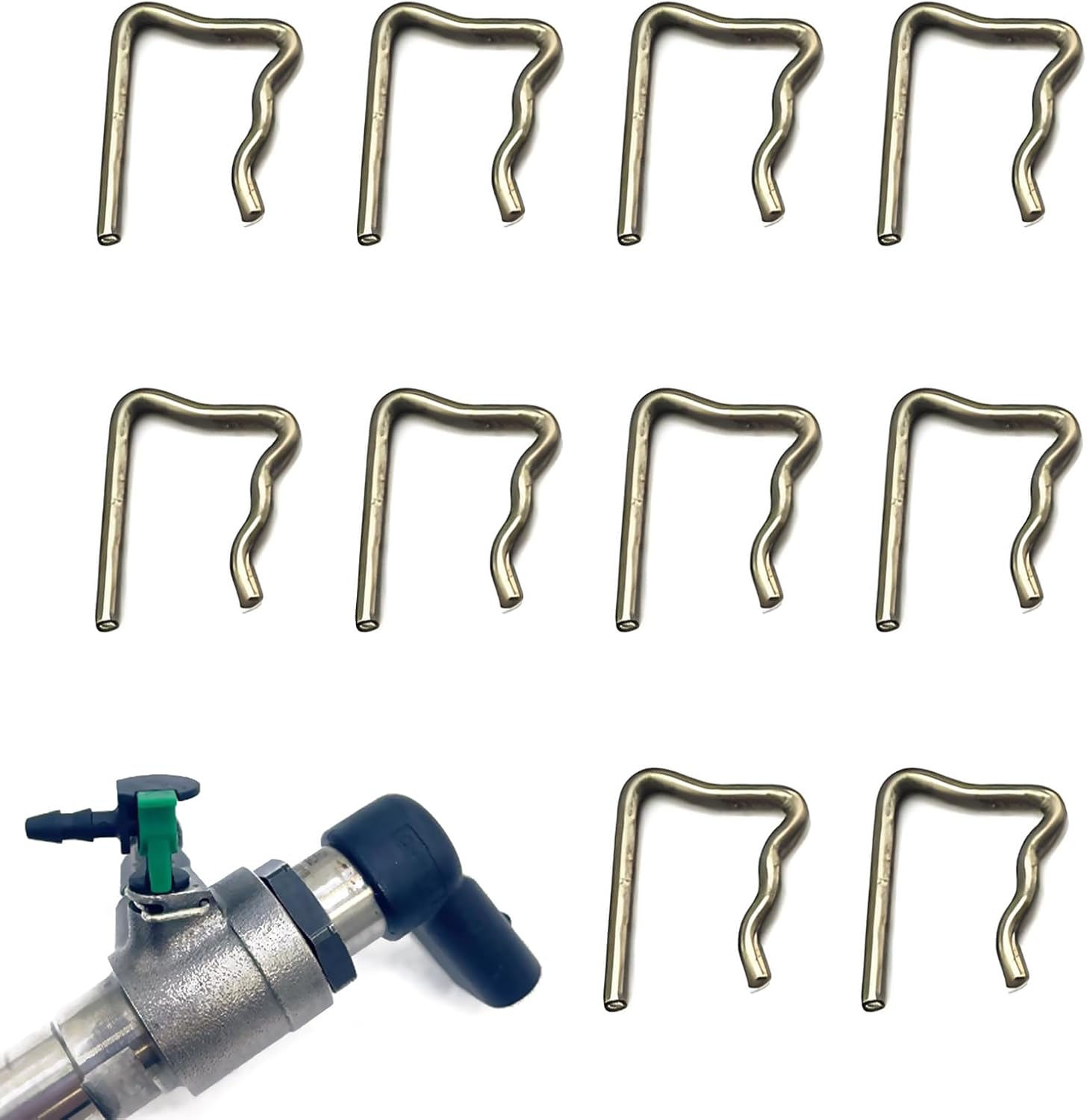 SANTUO 10Pcs Automotive Injectors Leak Off Pipe Clips for Diesel Fuel Injector Pipe, Compatible with Ford, Peugeot, Citroen, Renault, Volkswagen, Jaguar - Durable and Reliable Replacement Parts