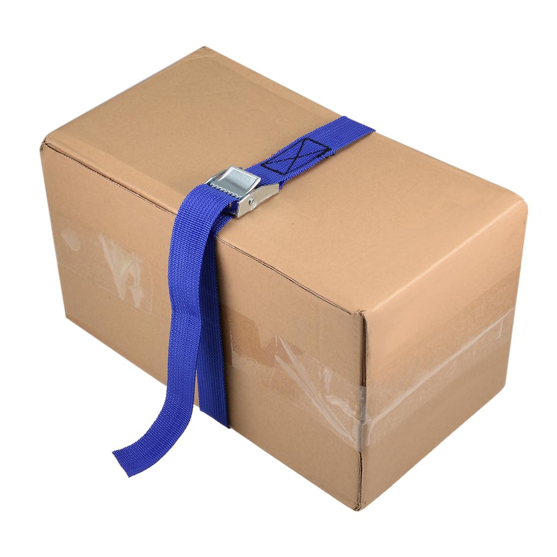 sourcing map Pas mocujący zabezpieczenie ładunku pas mocujący z klamrą 250 kg obciążenie robocze 12 m x 25 mm niebieski