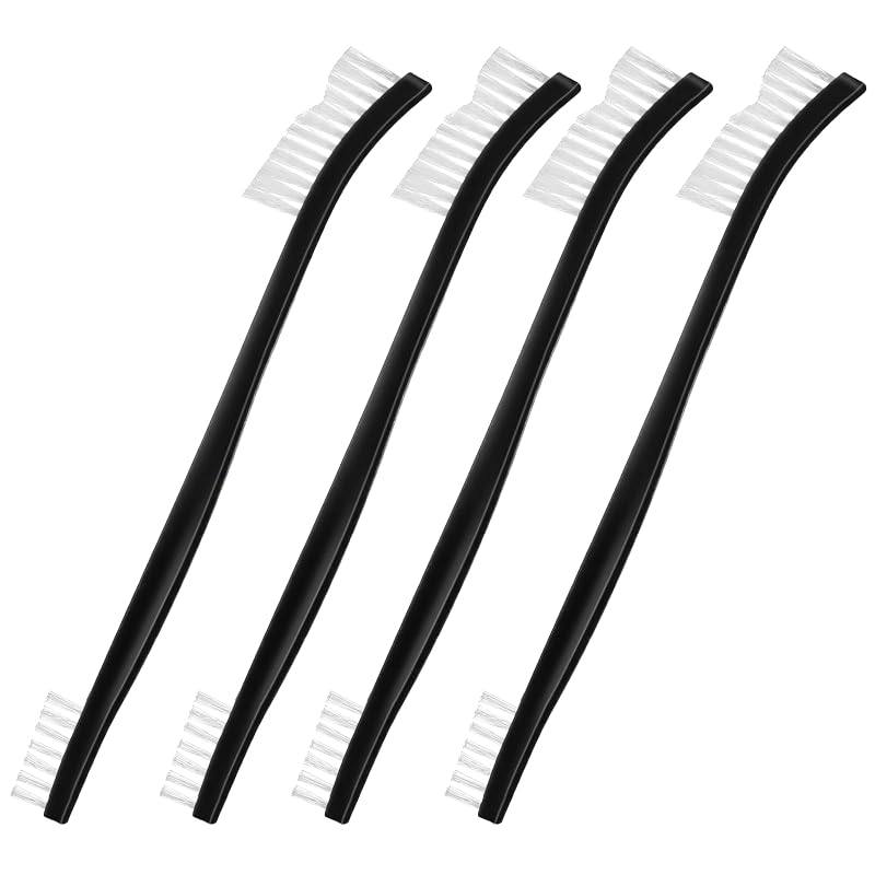 Kit com 4 Escovas de Limpeza Dupla Face com Cerdas de Nylon para Detalhamento Automotivo e Áreas Estreitas YQQYG