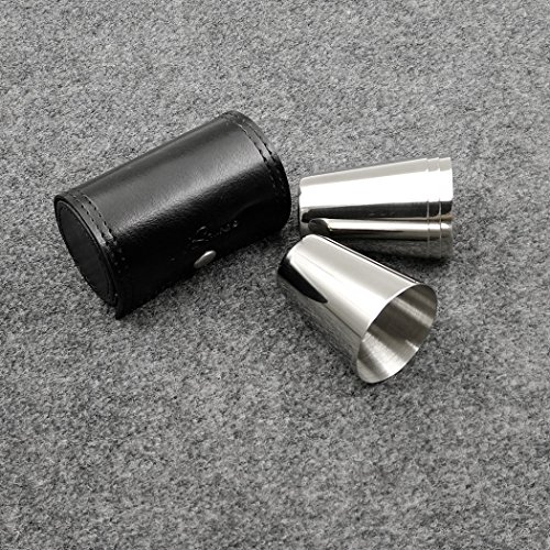 Isavage Shot Glasses With Black Leather Case 1.2Oz Each Set Of 4 18/8 Stainless Steel, 1Pc Reusable Bag-Ym201 #TOP5