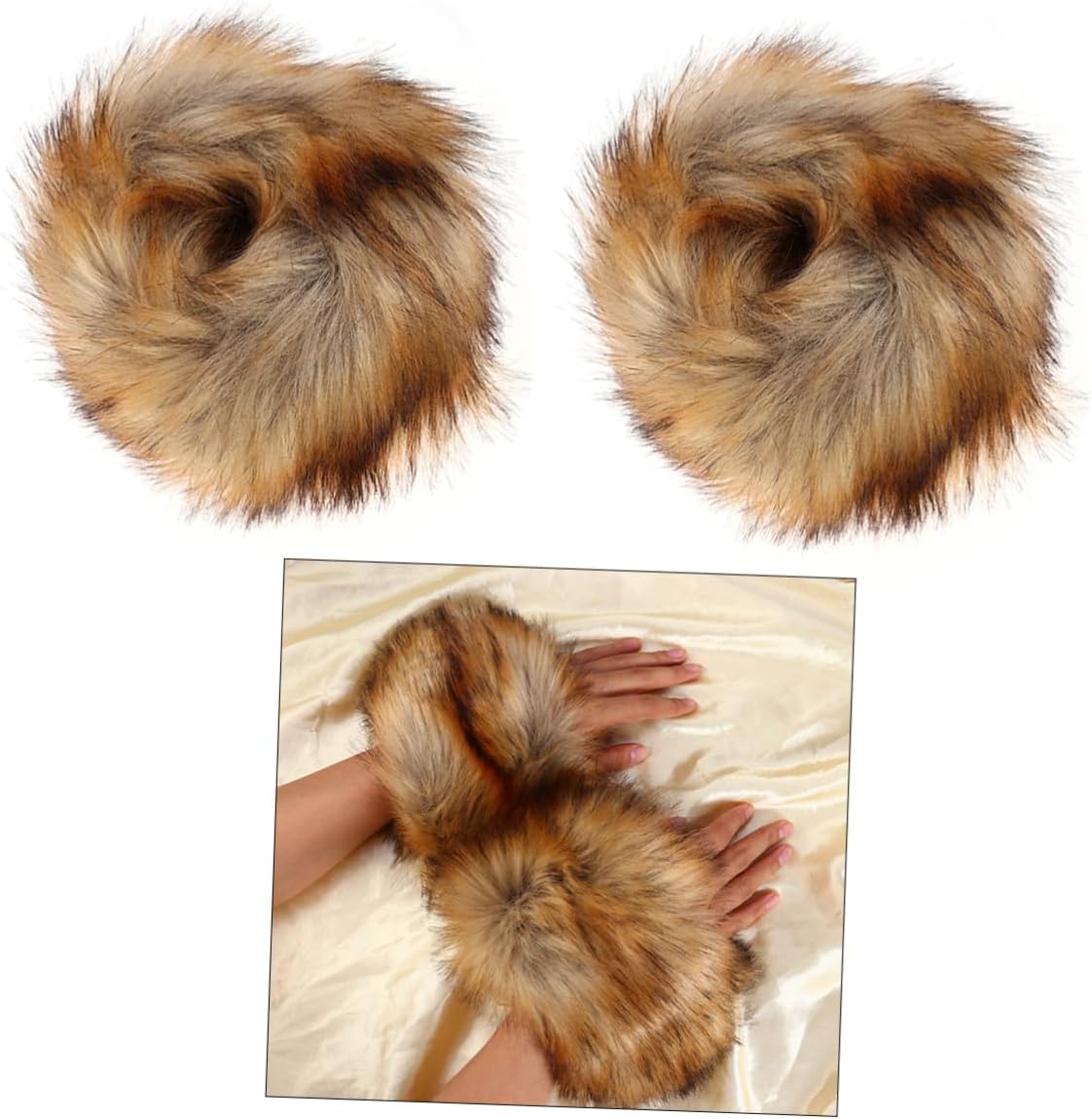 Wrist Warmers Furry Wrist Cuff Hand Loop Warmers Winter Wrist Warmer Wrist Cover Cuff Warmer Band