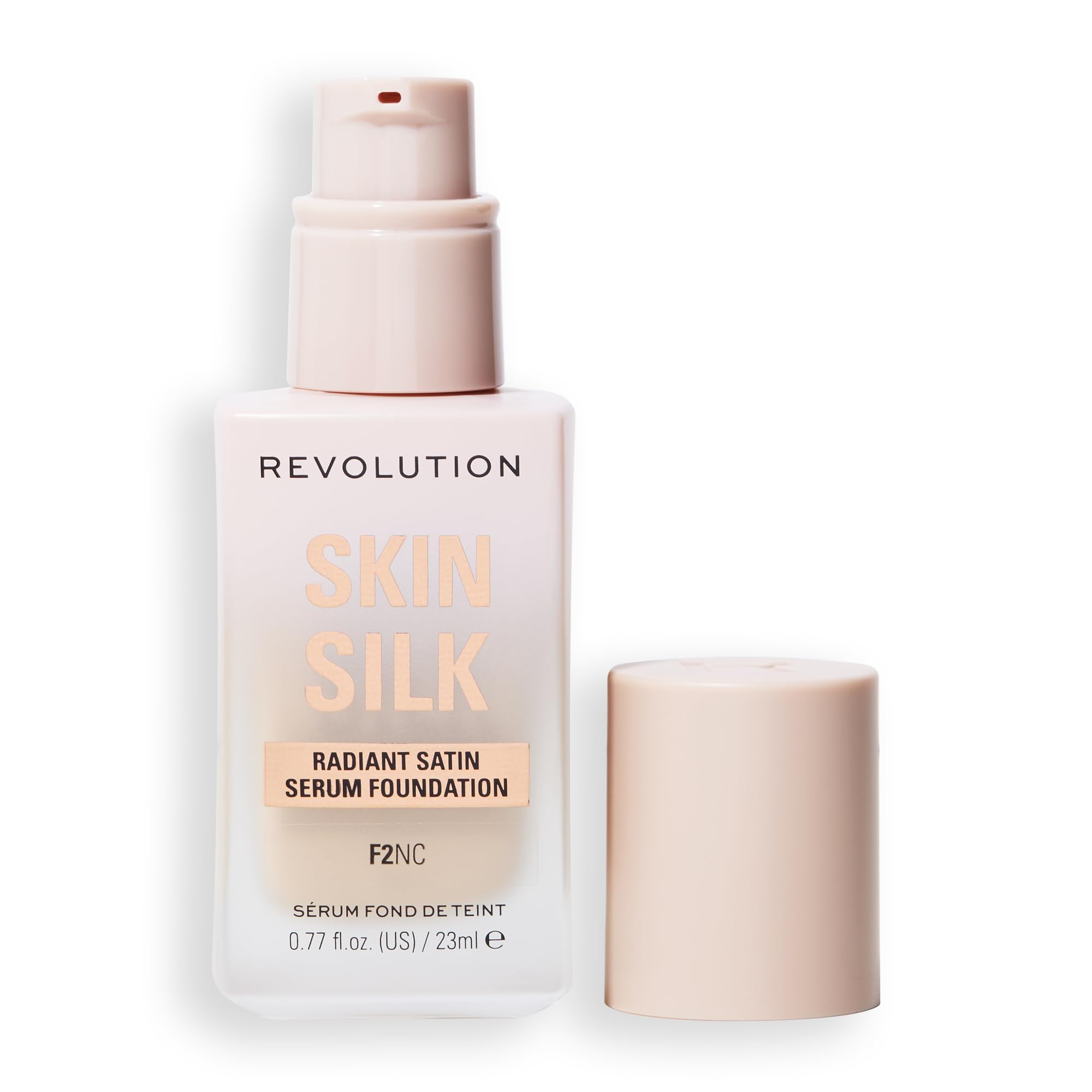 Makeup Revolution, Skin Silk Serum Foundation, Light to Medium Coverage, Contains Hyaluronic Acid, F2, 23ml