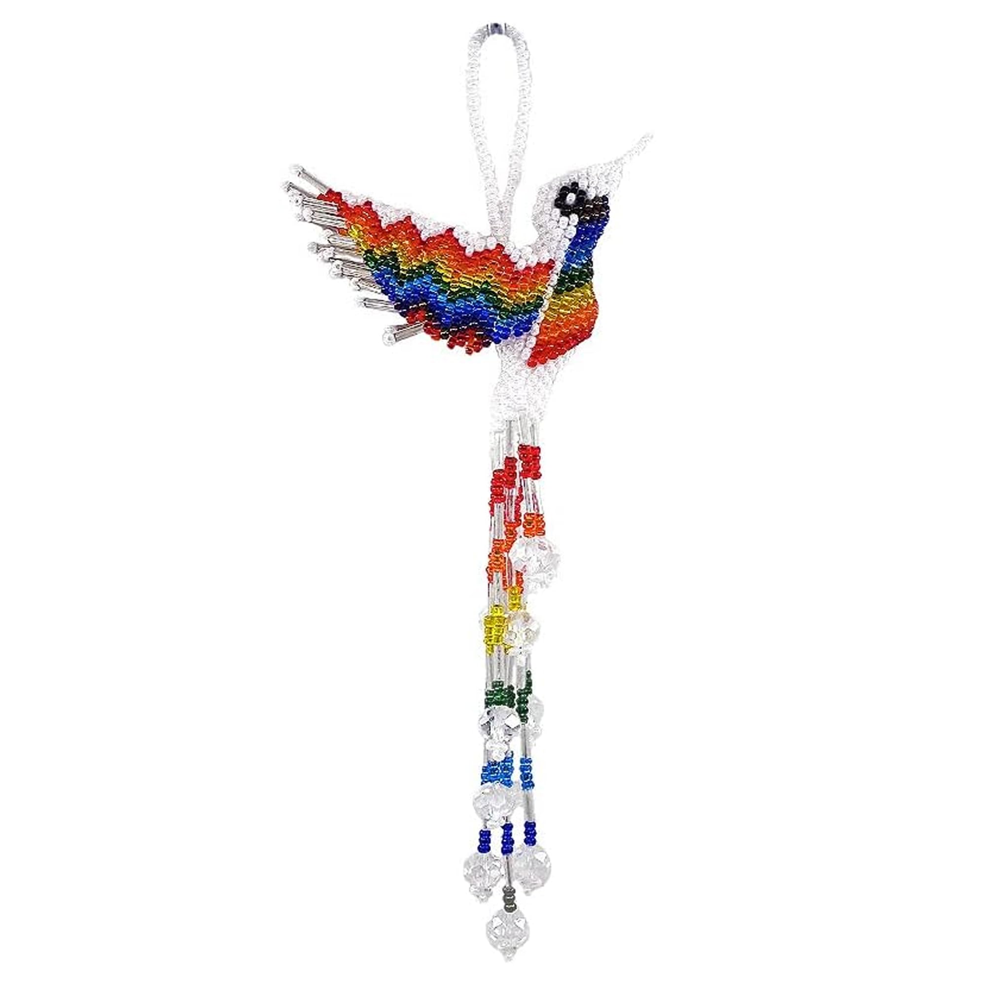 Mia Jewel Shop - Hummingbird Decor Hanging Figurine | Bird Figurines Home Decor | Ornament Czech Glass Seed Bead Decorative Hanging Ornaments -