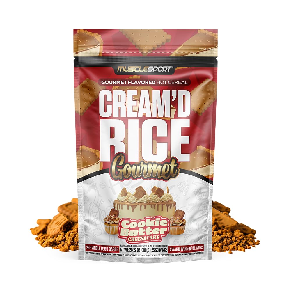 Musclesport Cream'd Rice Gourmet - Hot Rice Cereal with premium flavor inclusions, 25 servings (Huckleberry Cheese)