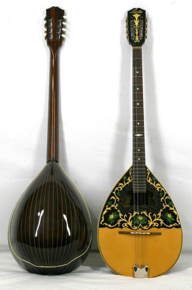 Musikalia "LION Luthery VINTAGE series"Greek Bouzouki, in dark rosewood, purfled soundboard and body and hacksaw richly inlaid celluloid - LEFT-HANDED VERSION - with Hard Case in ABS, shaped