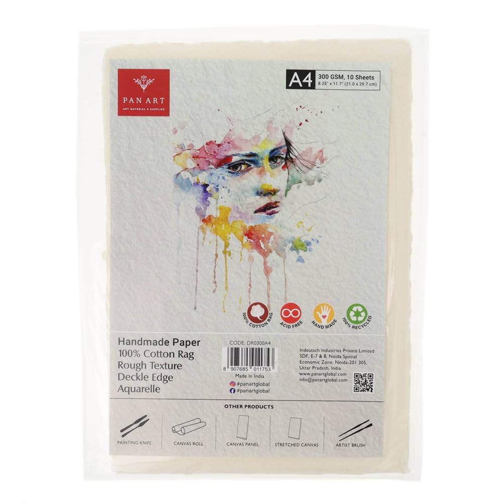 Papel para acuarela Pan Art de 300 g que no se dobla al pintar con agua