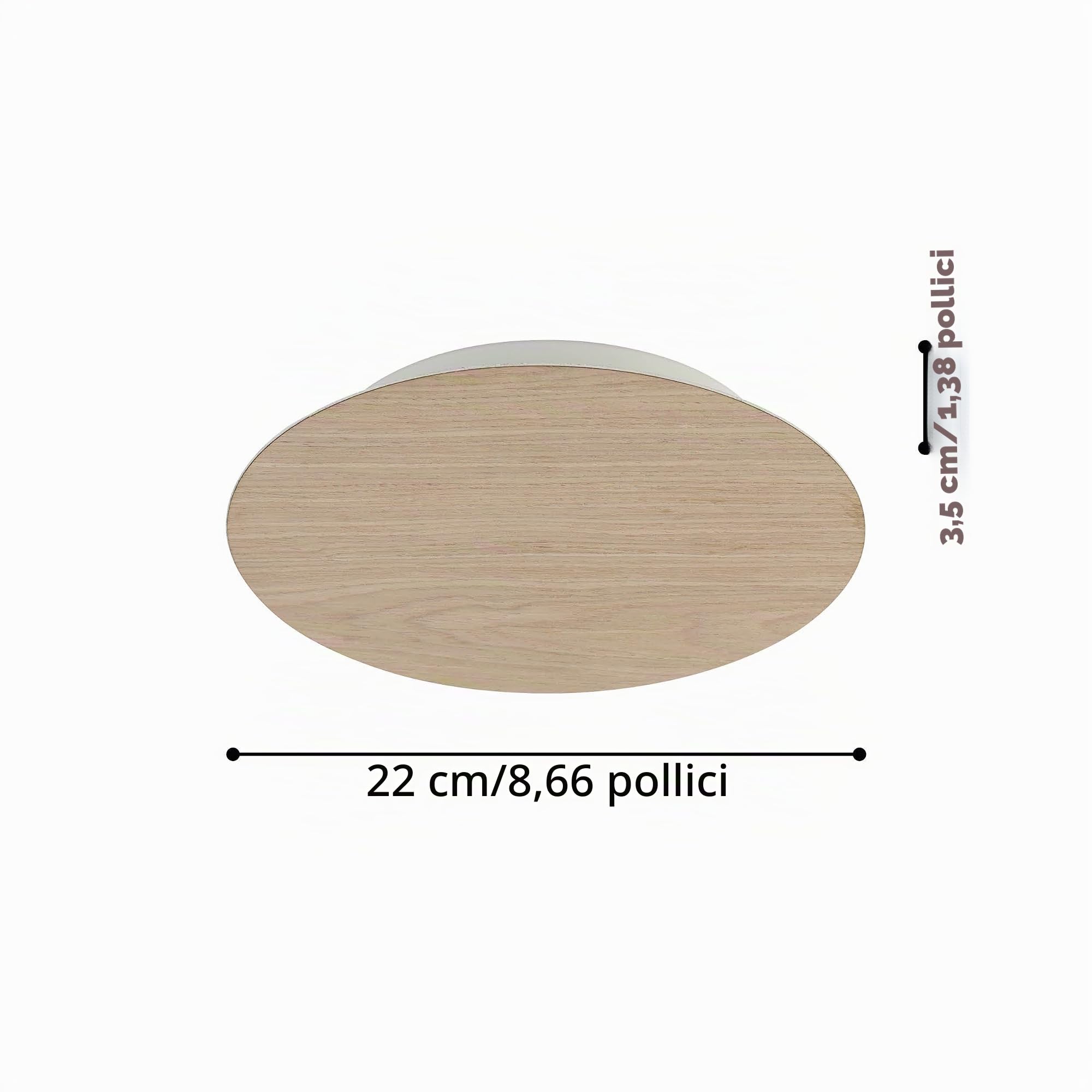 Eglo Alamilo Lampada da parete a LED, applique rotonda, per interni | faretto spot a luce indiretta, per soggiorno e corridoio, in legno naturale e metallo bianco, bianca calda, FSC