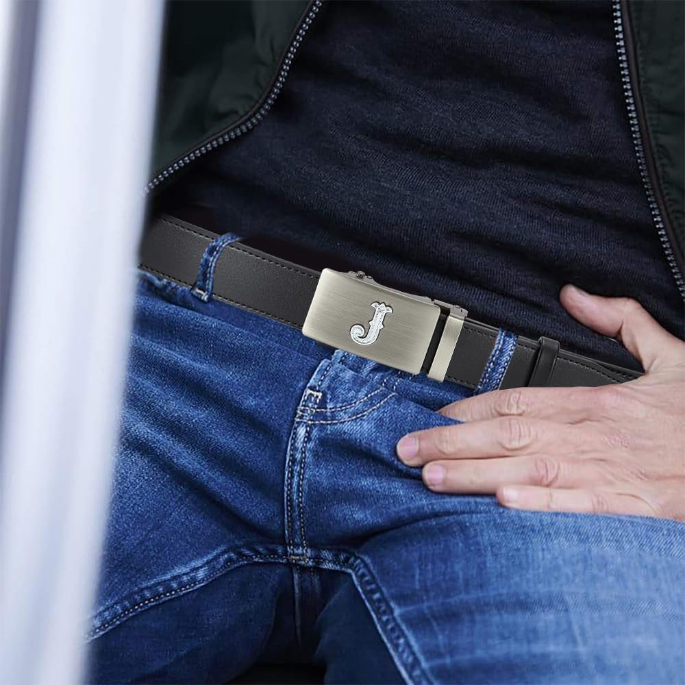 DOOPAI Men's Leather Ratchet Belts 2 Pack Adjustable Click Belt Set for Dress & Casual, Custom Fit 1 3/8" (35mm) -Trim to Fit - Image 6