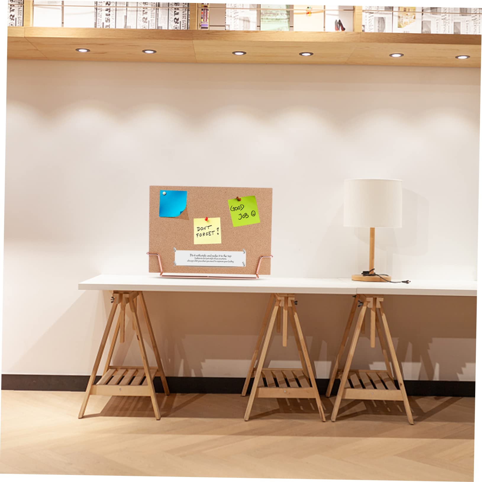 Bacheca Memo Board in Sughero con Cornice in e Base Rosa Lavagna Portatile Tavolo per e Scuola Superficie Liscia per e Appendere Note e Messaggi