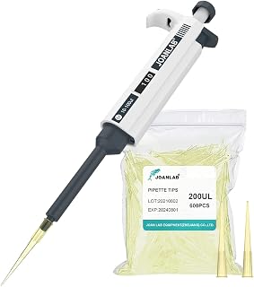 JOANLAB Micropipette 10-100ul Manual Adjustable Single Channel Pipettes High Accurate Lab Pipettes with 600pcs Pipette Tips