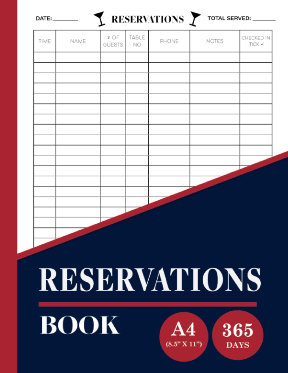 Reservations Book: Restaurant Diary For Booking Tables 365 Days A Year