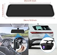 Vista 7 de Upgraded 10'' Rear View Mirror Camera Mirror Dash Cam Front and Rear 1080P Backup Camera Full Touch Screen w Loop Recording, G-Sensor