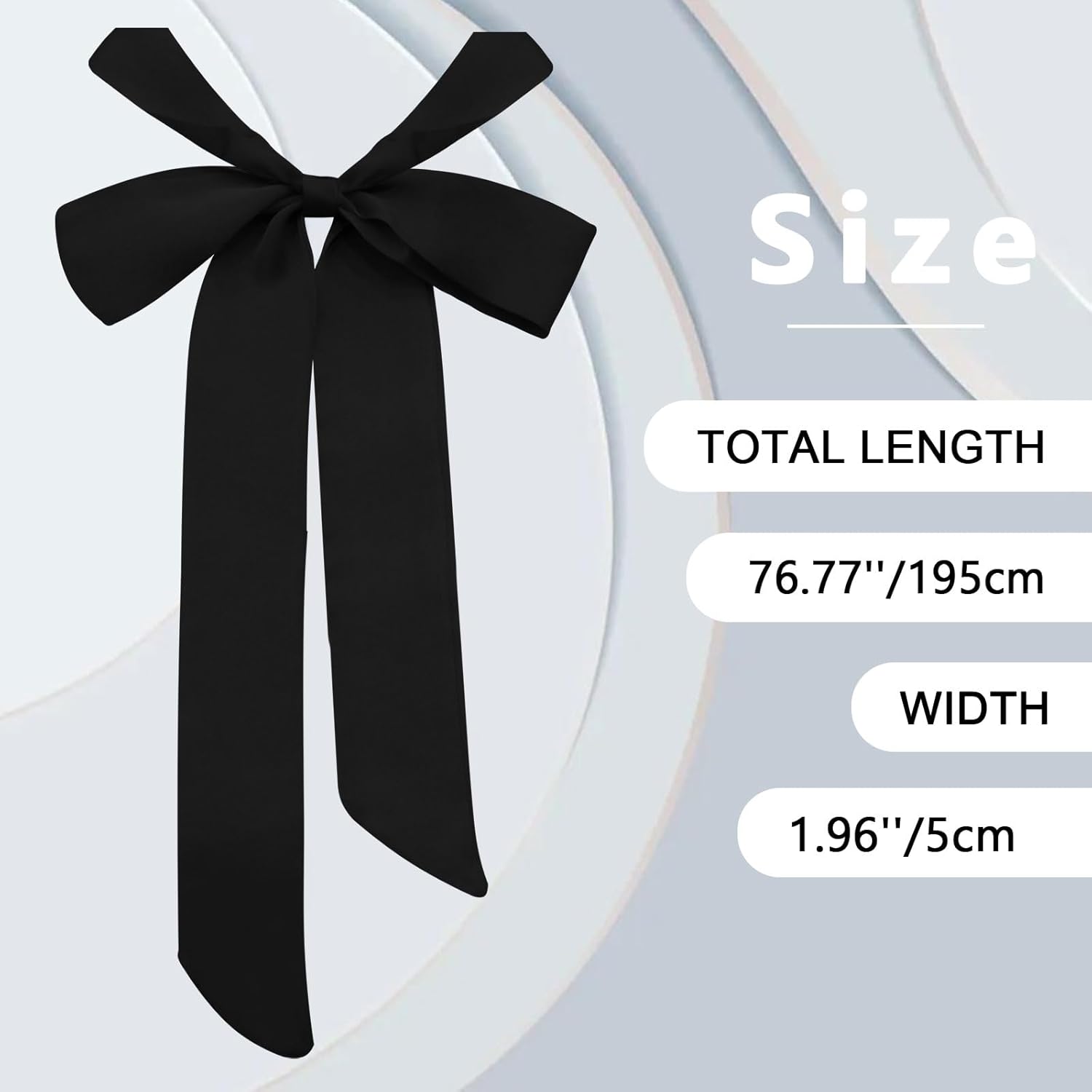 Solid Color Scarf for Women, Ribbon Neckerchief Girls Skinny Necktie, Accessory for Handbag, Hairband, Belt - Image 6