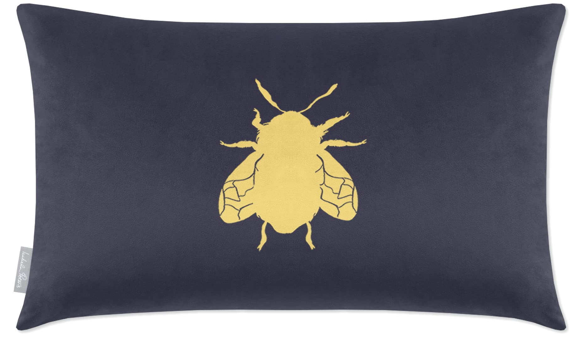 Izabela Peters Bee - Graphite Eco-Friendly Velvet Cushions With Covers Included, 50 X 30 Cm, Chair & Sofa Seat Cushions