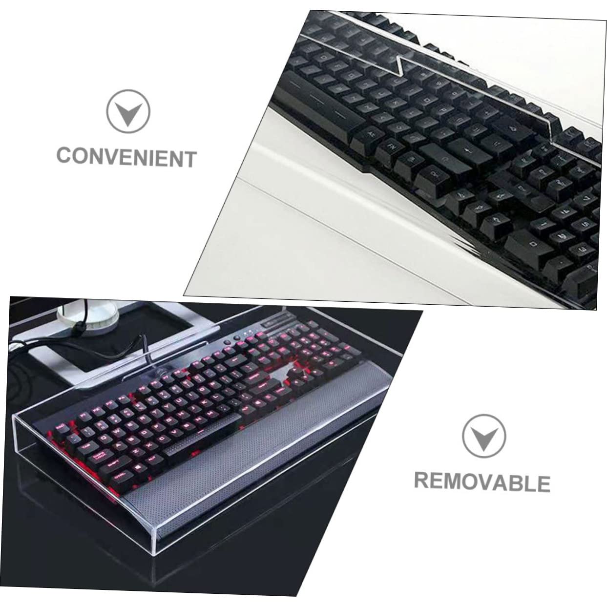 Copertura Per Tastiera in Acrilico Rimovibile Trasparente, Protezione Anti-polvere Resistente Ai Graffi Per Tastiere Desktop Modello K70, Accessorio Pratico Per Uso Domestico e Ufficio