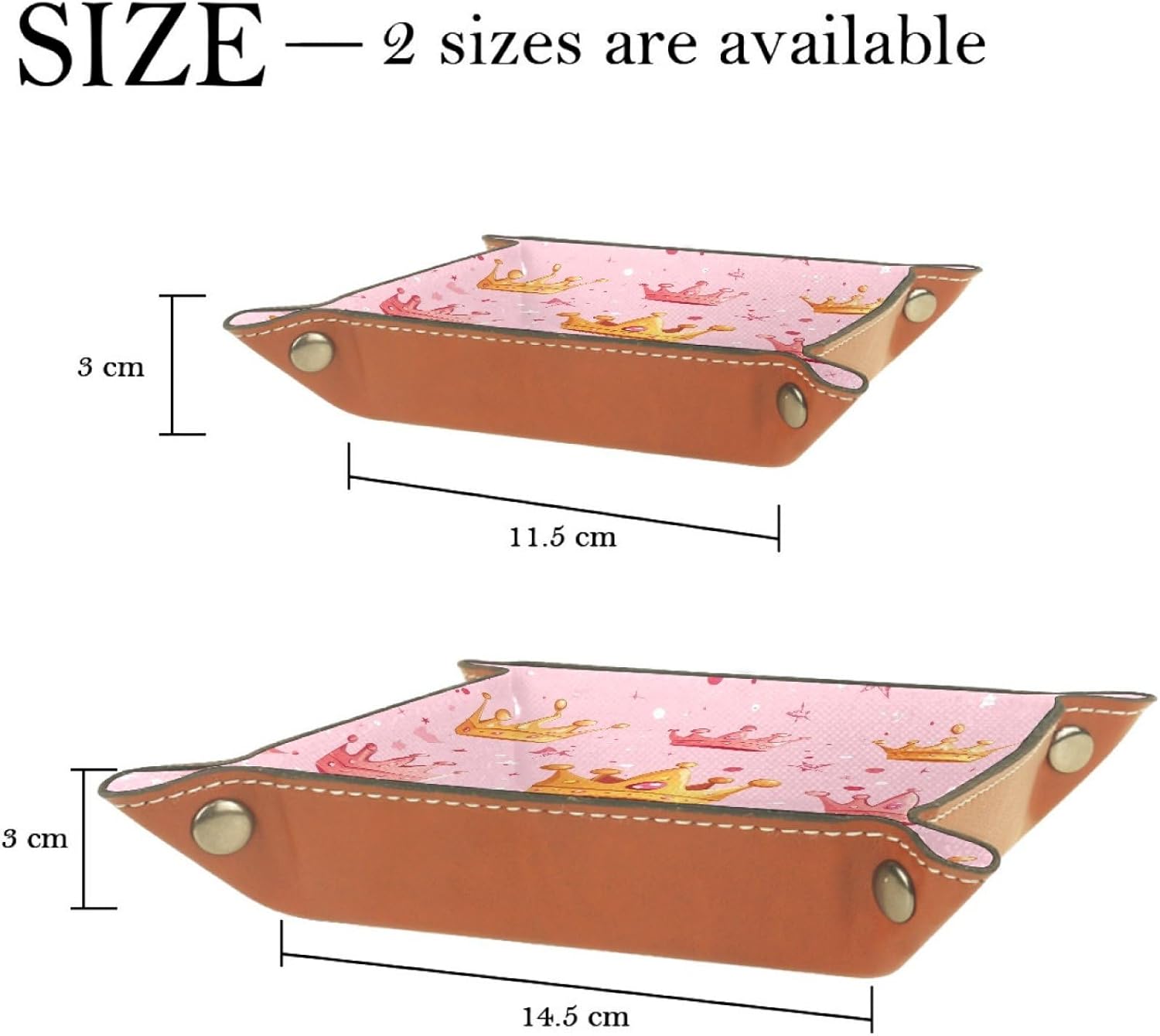 Dice Trays Pink Background Princess Crown Holder Storage Box for Dice Games Like RPG DND, Microfiber Leather Dice Holder Portable Folding Rolling Dice Tray, 16x16cm image 4