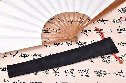 Miniatura 2 de Abanico plegable, abanicos de papel Xuan de bambúAbanico plegable de artes tradicionales chinas con una funda de tela para decoración de pintura de