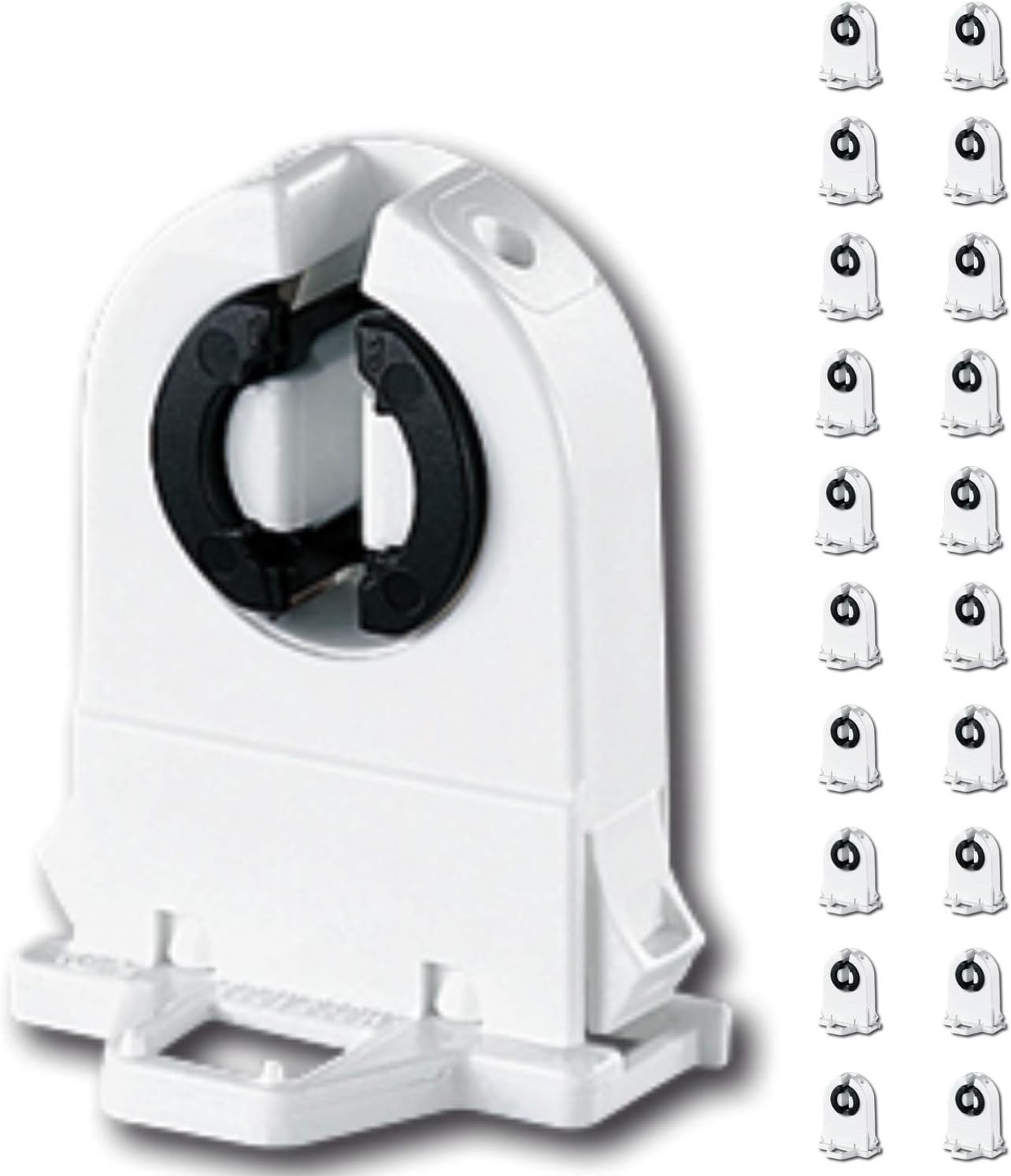 20 Pack - BJB T8-T12 Lamp Holder UL Non-Shunted Push-Through Snap in Socket Light Socket for LED Fluorescent Tube Replacements, LH1069, 26.292.1112 (20)