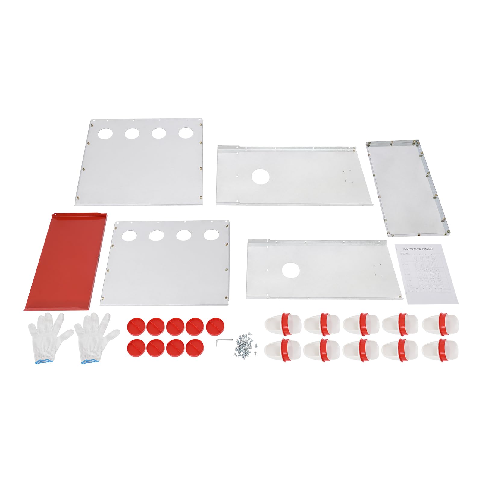 Comedero automático para pollos, 30 kg, capacidad de 30 kg, accesorio para gallinas, comedero para pollos con 10 aberturas para pollos, pavos, gansos, patos, codornices