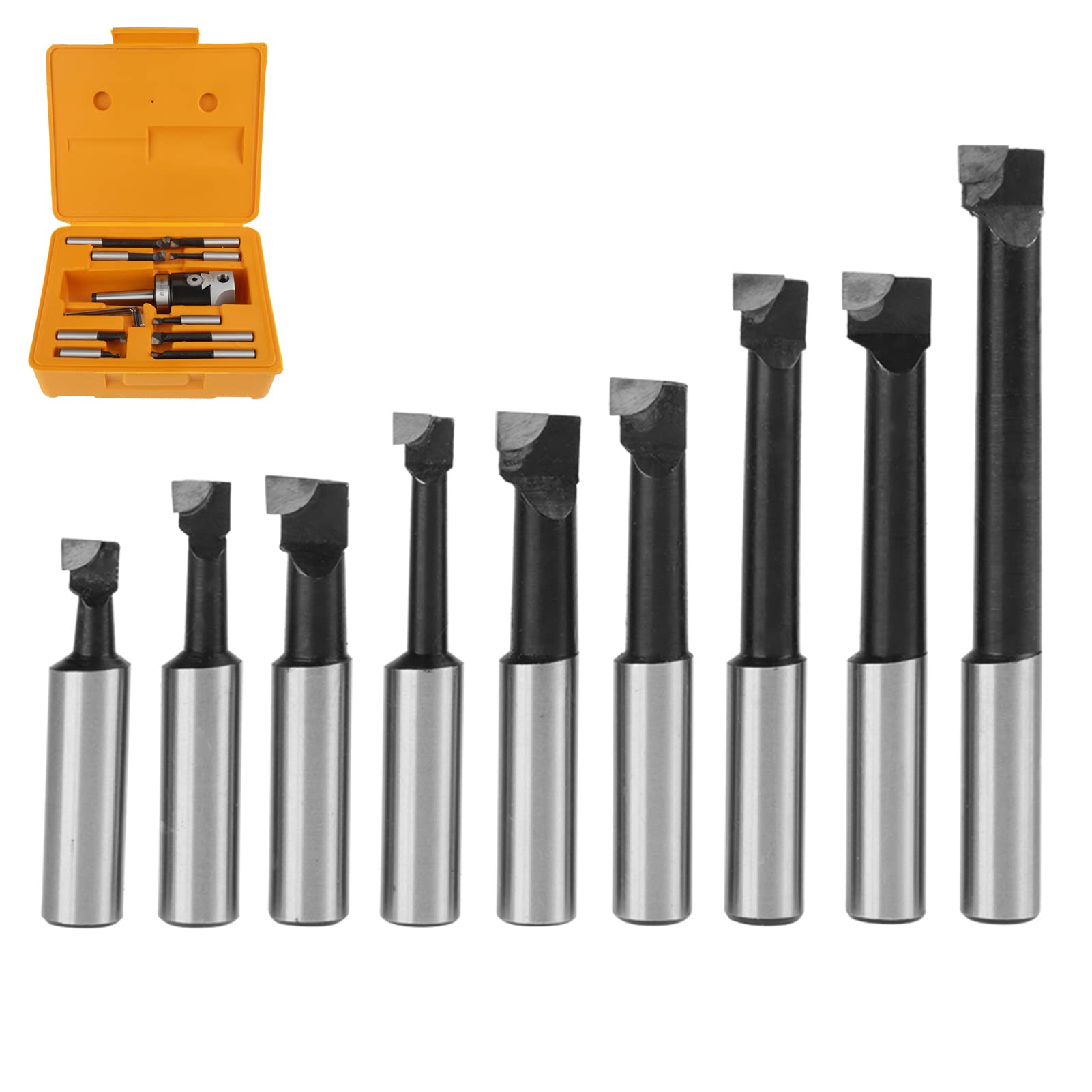 F1-12 Boring Head,CNC Milling Machine Accessories MT2 M10 F1-12 50mm Boring Head With 9pcs 12mm Boring Bars, Material, in Use