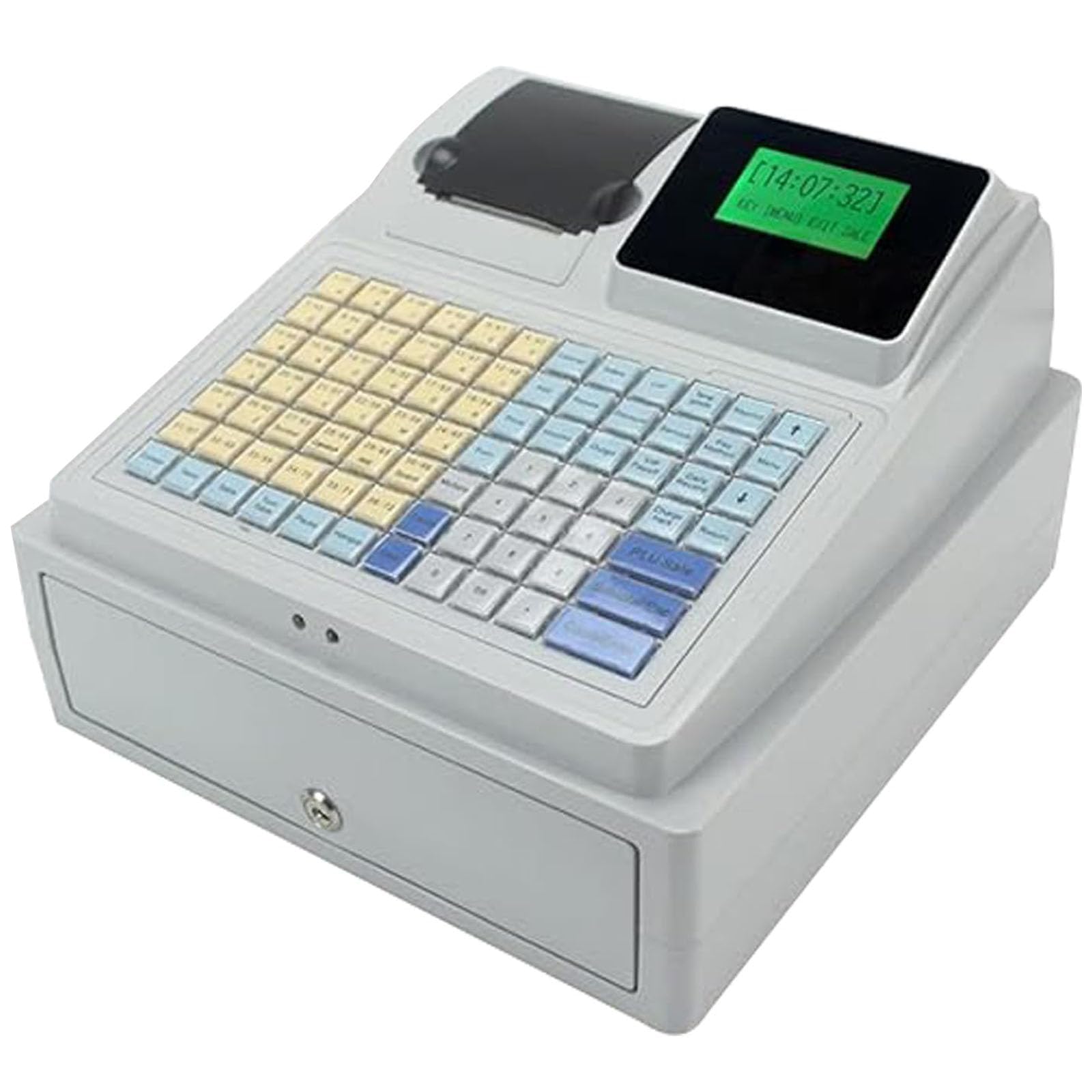 Caja Registradora Básica, Caja Registradora Electrónica, Sistema TPV, 81 Teclas, Caja Registradora Digital LED, para Restaurantes, Supermercados y Comercios Minoristas.