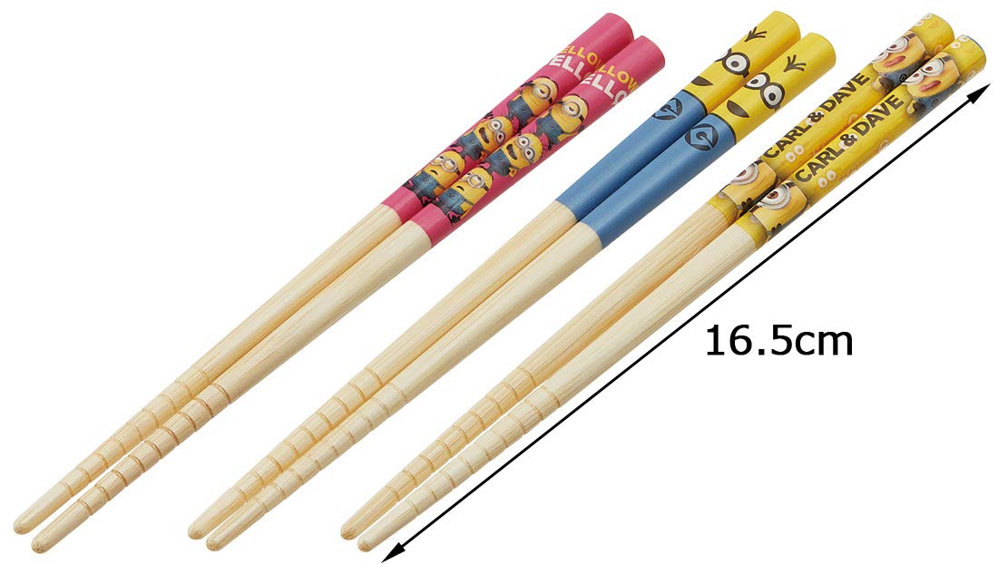 Skater ANT2T-A Bamboo Chopsticks, 3 Pairs Set, 6.5 inches (16.5 cm), Minion — Amazon image 4