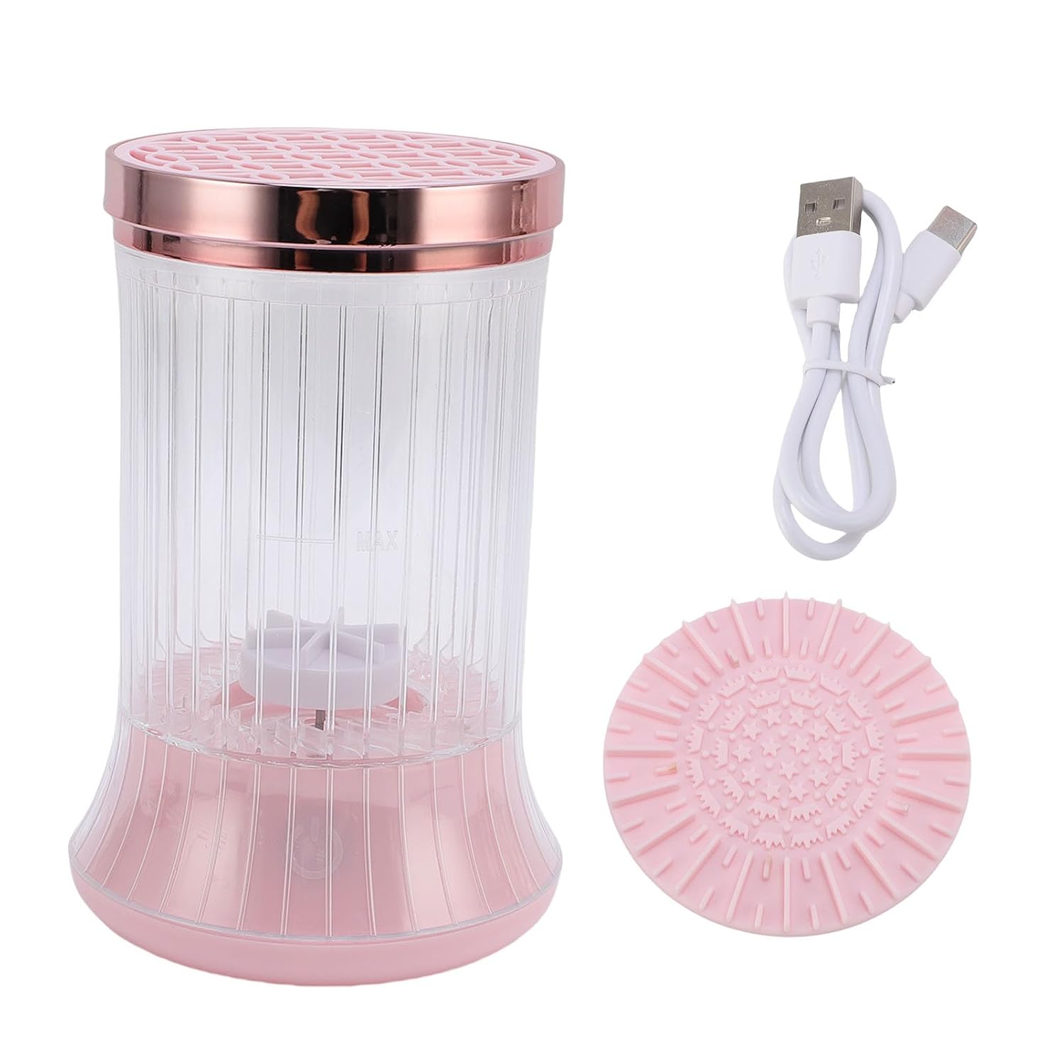 Pssopp Automatic Makeup Brush Cleaner, USB Rechargeable Electric Makeup Brush Cleaner Machine, 7000RPM Wash and Dry Integrated, Low Noise Portable Tool for Home Use