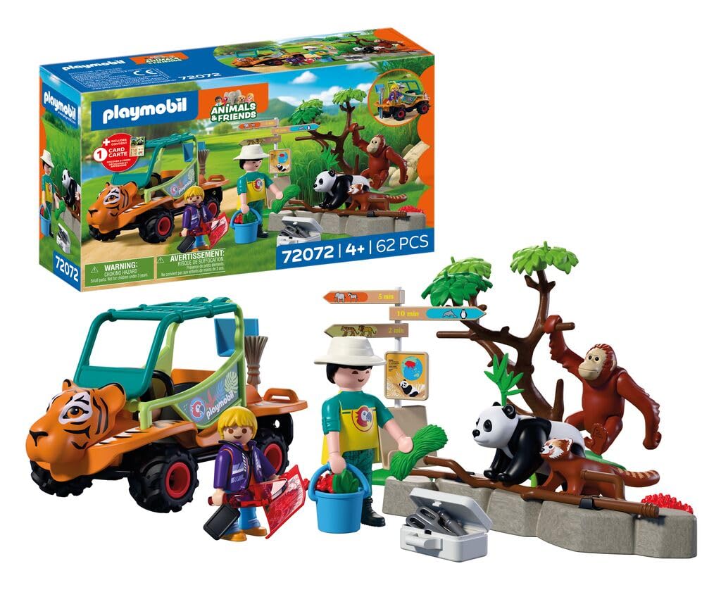 Playmobil Zoo: Zoo Caretaker With Vehicle 72072