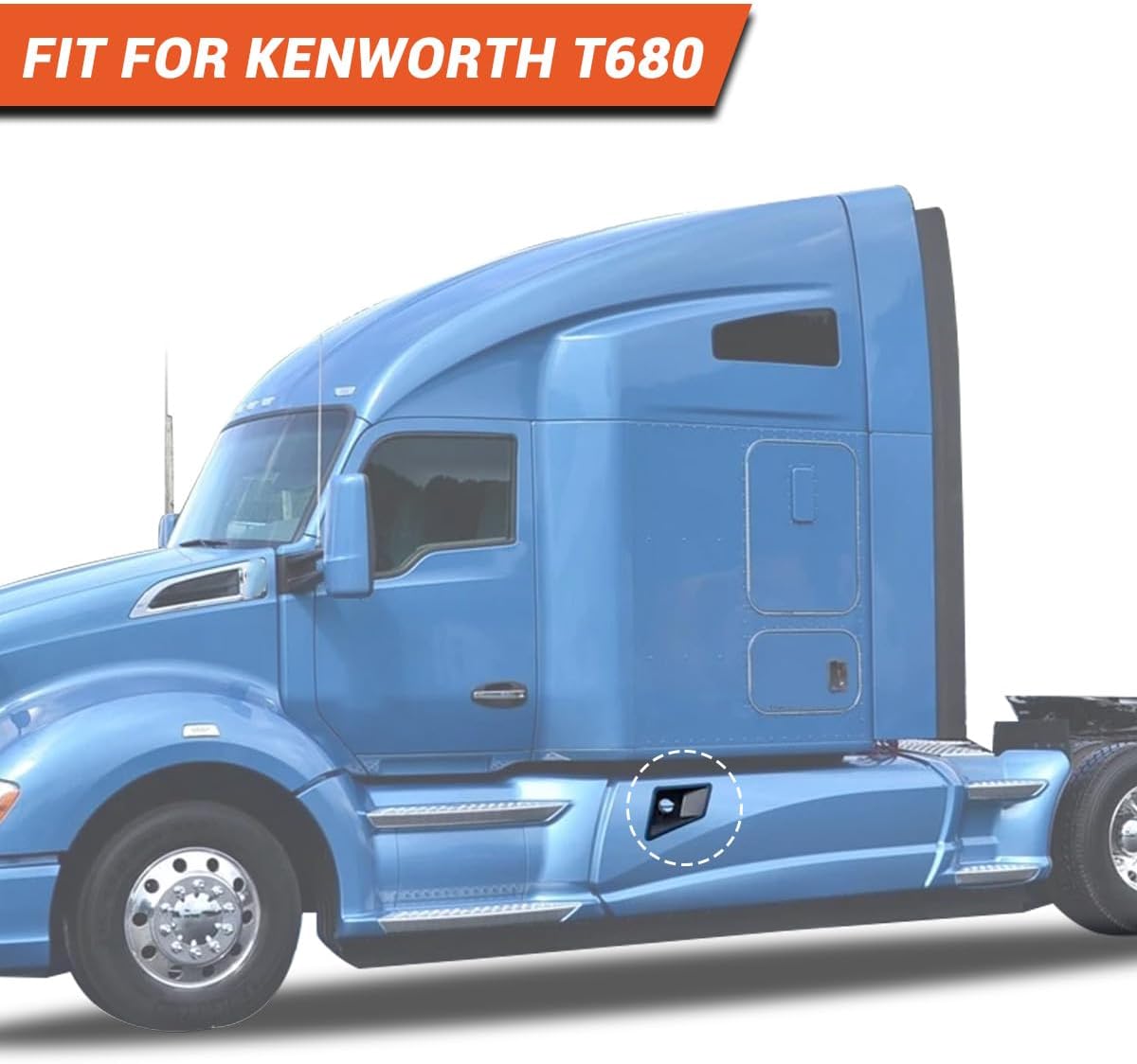 Side Filler Bezel for Kenworth T680 Fairing Panels Bezel (Fuel Tank) OE Replacement Left Driver and Passenger Right Side T680 Accessories