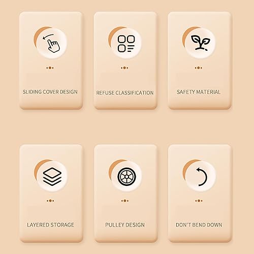 Miniatura 5 de Contenedor de compost de cocina, compostador de cocina, papelera de compost con tapa, cubos de basura de cocina con contenedores fijos de rodillo,