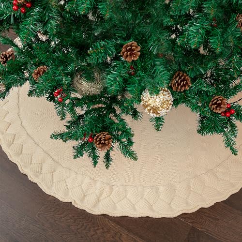 Mr. Pen Christmas Tree Skirt - 48 Inch Knitted Xmas Tree Skirt