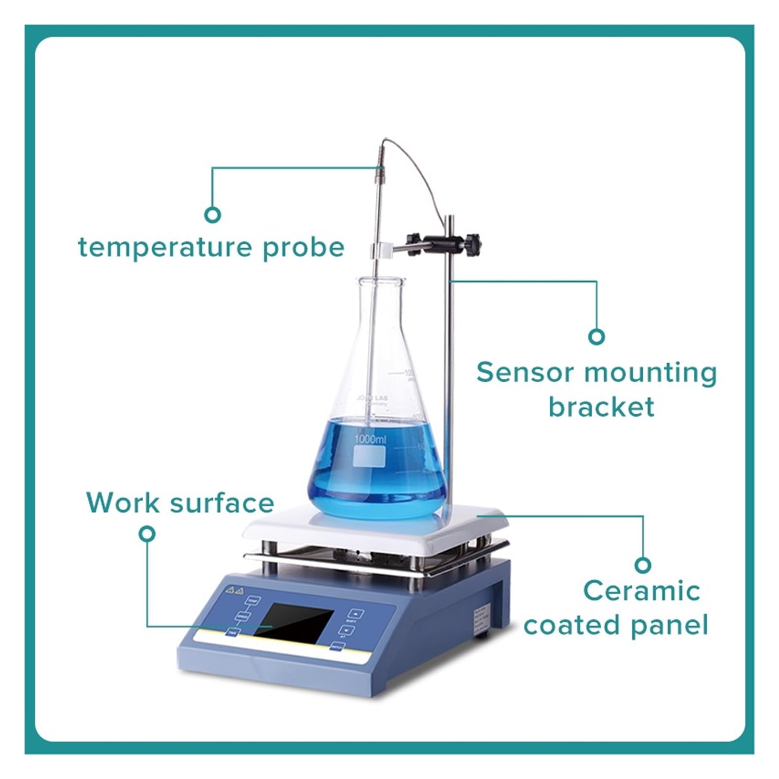 Centrifuga, Agitatore Magnetico Piastra Riscaldante Attrezzatura da Laboratorio Agitatore Riscaldante Display Digitale Miscelatore Magnetico con Agitatore Agitatore Liquido 3L 5L(HS-12(1L))