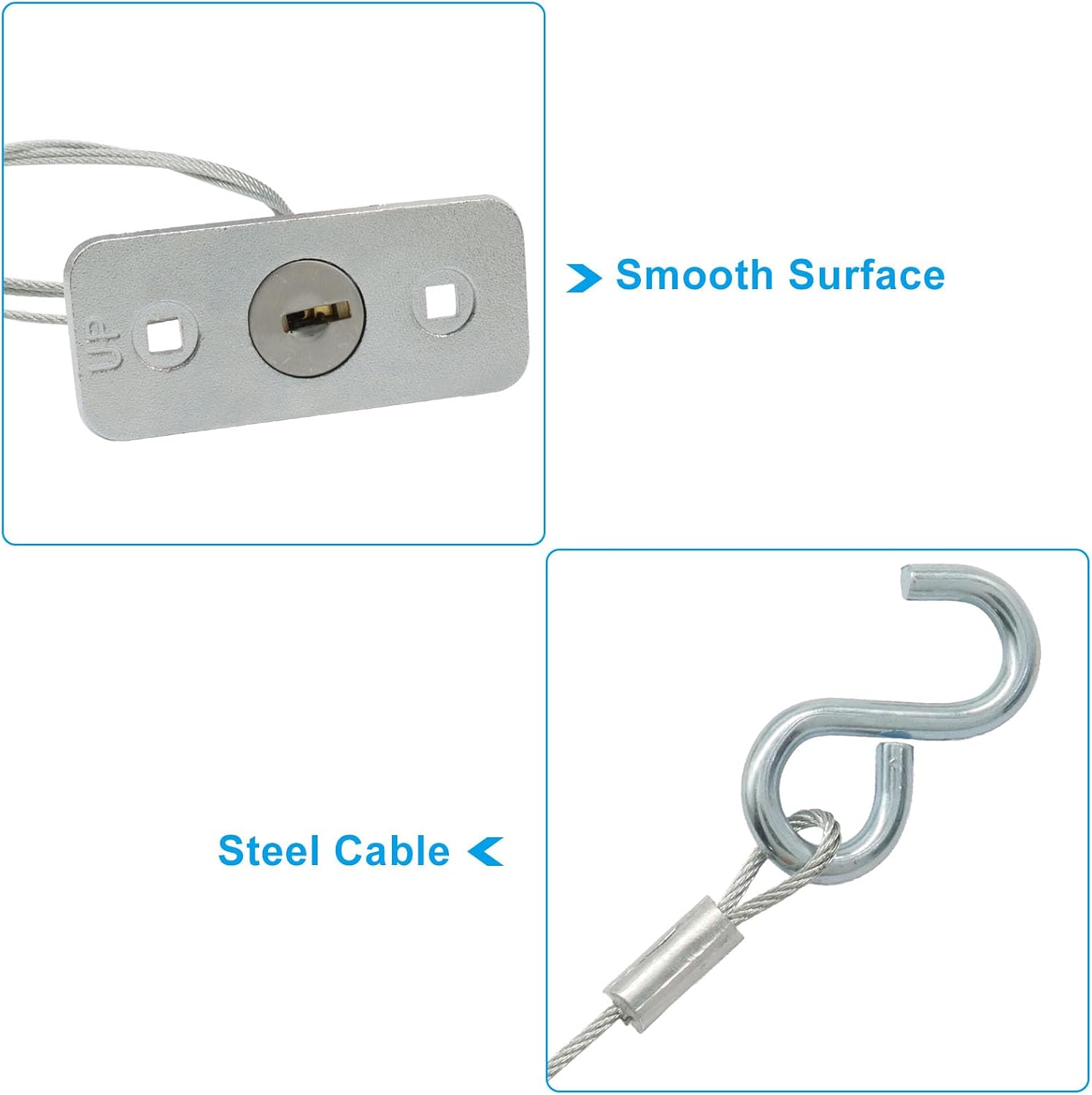 2 Pcs Release Lock Kit Universal Garage Door Silver | Emergency Release Lock, 4 Keys Included, Keyed Disconnect System