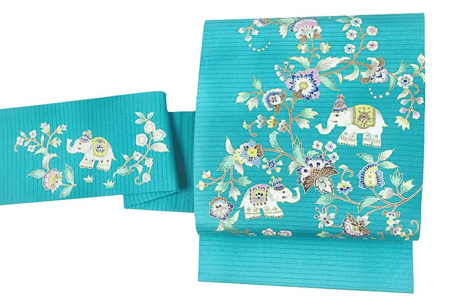 岡重 正絹 塩瀬 グレー系 更紗文様 金彩友禅 九寸名古屋帯 極美品 岡重 正絹 塩瀬 グレー系 更紗文様 金彩友禅 九寸名古屋帯 極美品