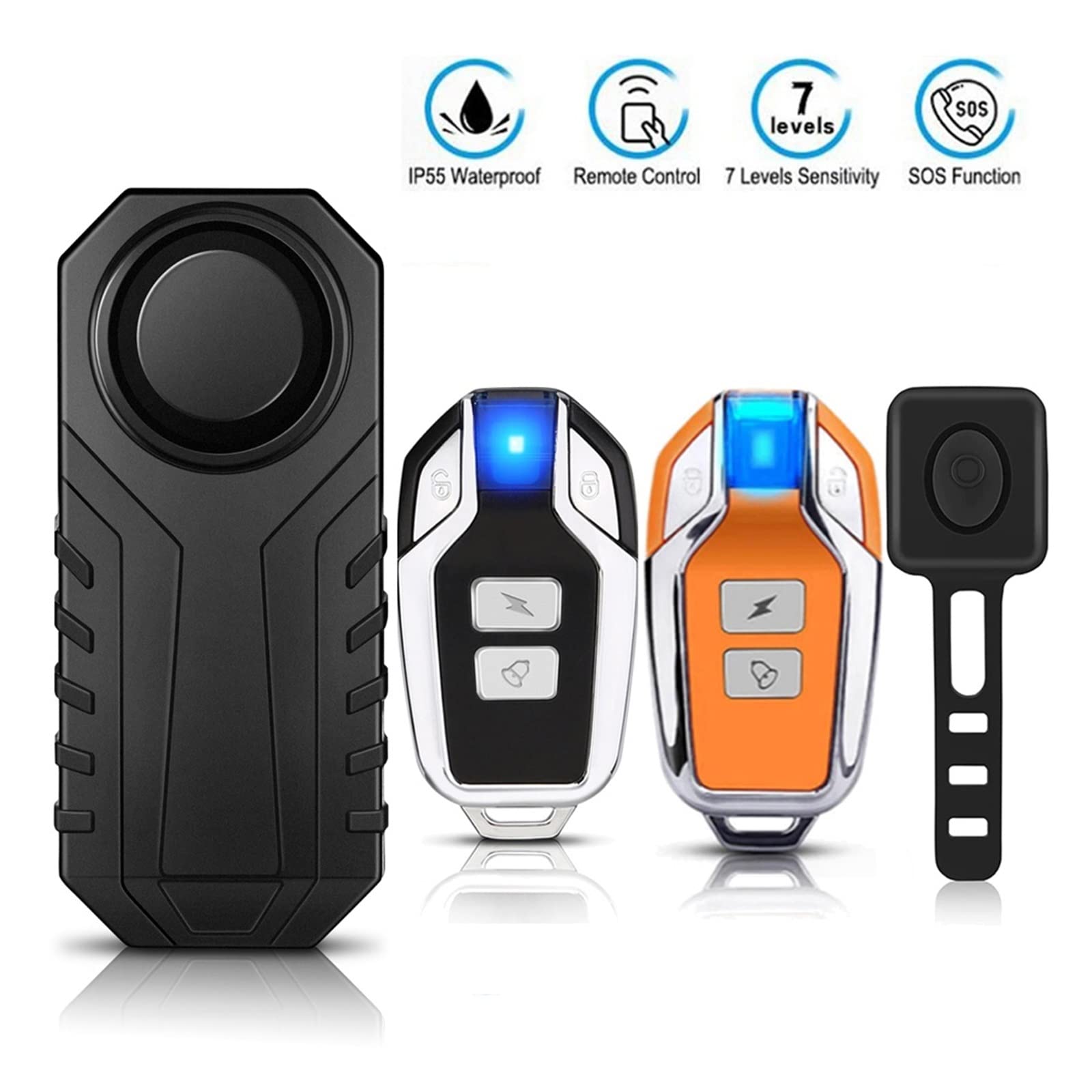 Alarma impermeable for bicicleta, motocicleta, vehículo eléctrico, seguridad, alarma antirrobo, Control remoto, Detector de vibración Para casa y garaje(1 Set Alarm Horn-B2)