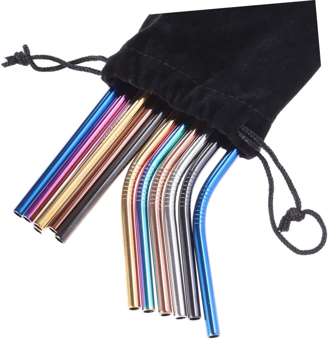 MAGICLULU Lightweight Straw Storage Bag Reusable Straws Cutlery Holder Flannel Pouch for Daily Use