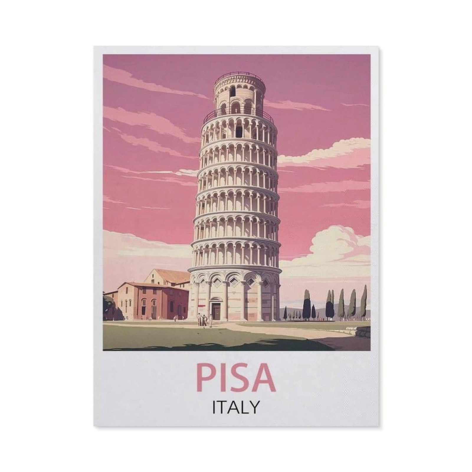 Funny Metal Tin Sign Wall Decor，Pisa Italy(15x30cm）