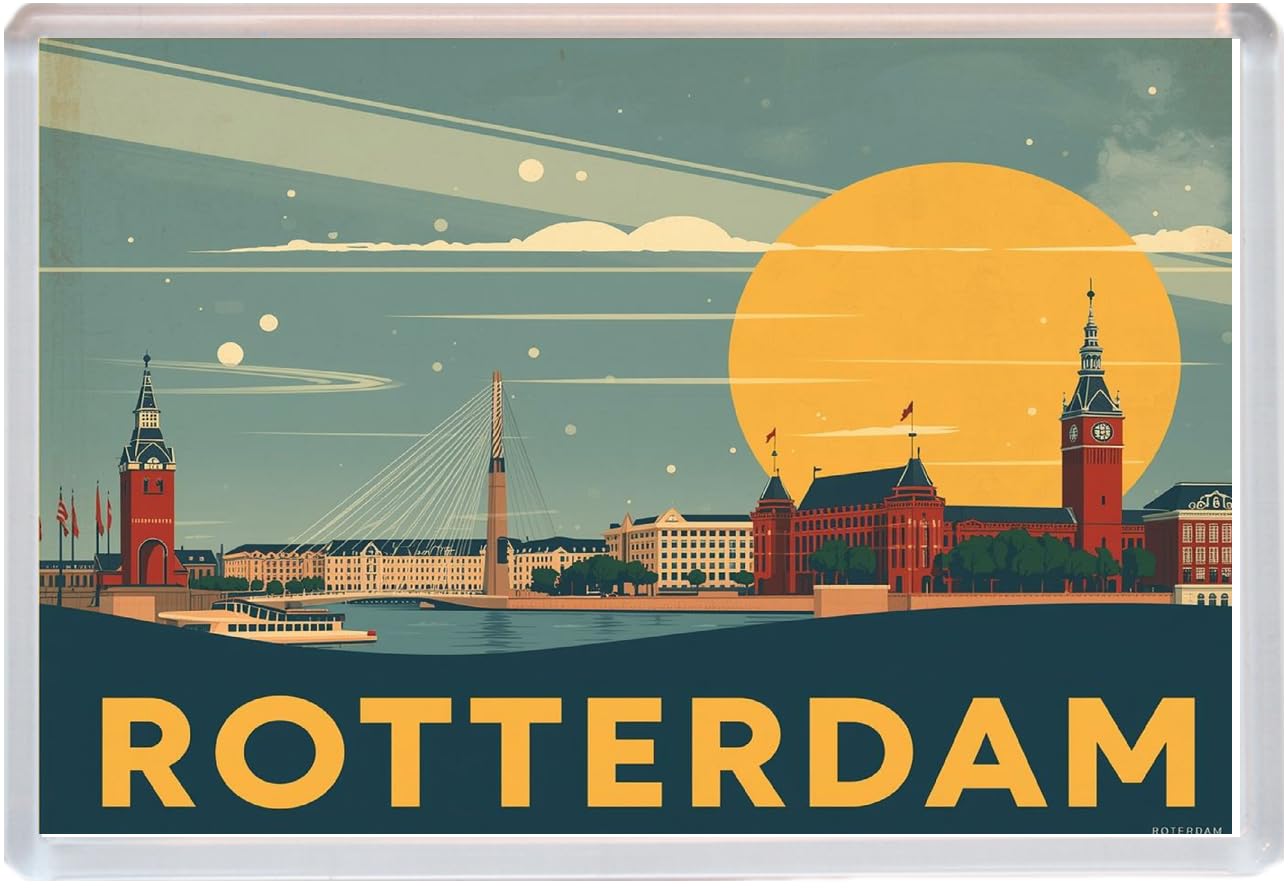 Baked Bean Store Multicolor Rotterdam - Jumbo Artistic Fridge Magnet 96 X 67Mm Bbsfhm3096