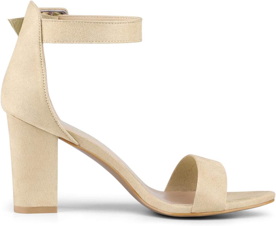 Allegra K Women's Open Toe High Chunky Heel Buckle Ankle Strap Sandals - Image 7