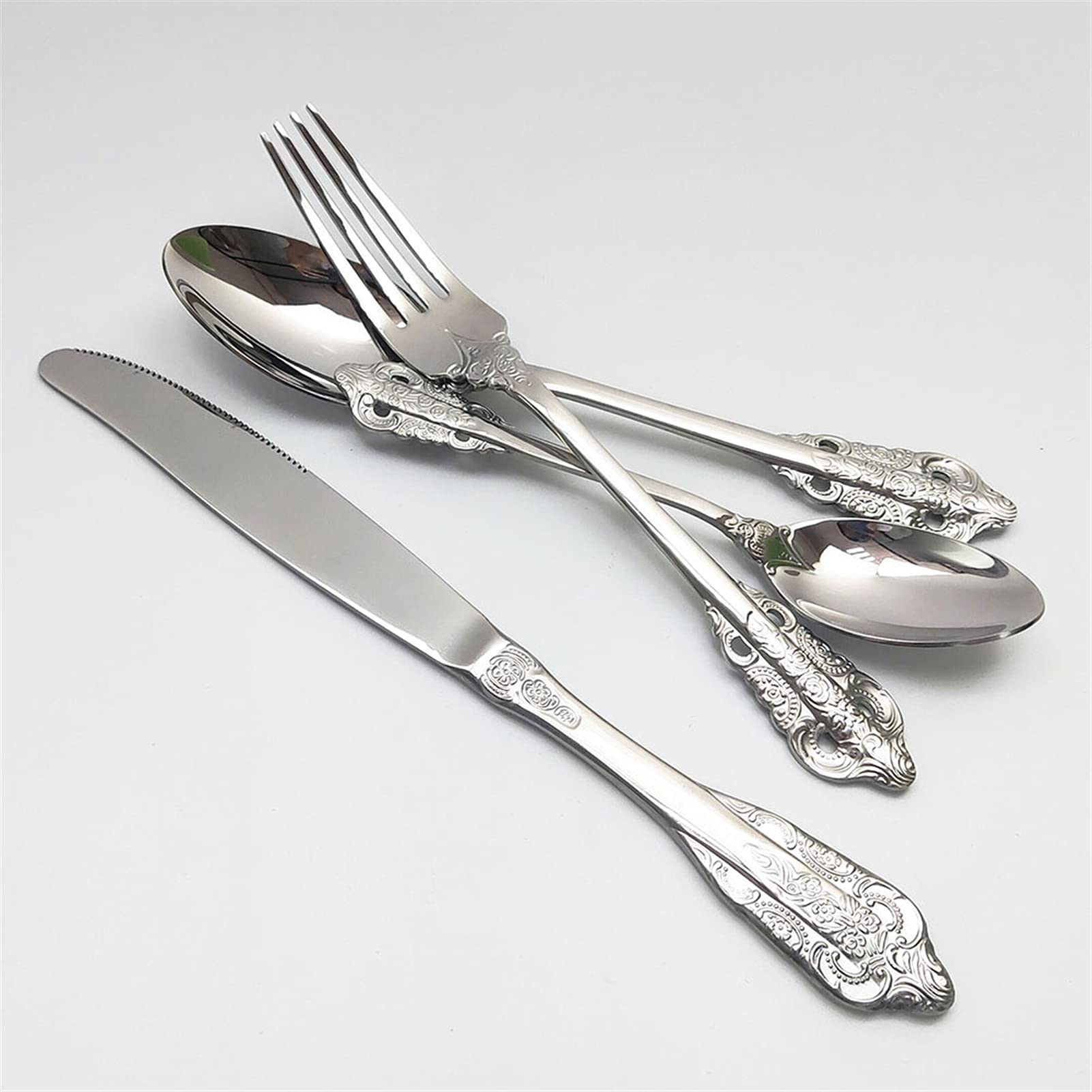 5 Stück Besteck Edelstahl Utensilien Besteck Messer Gabel Löffel Spiegel Polish
