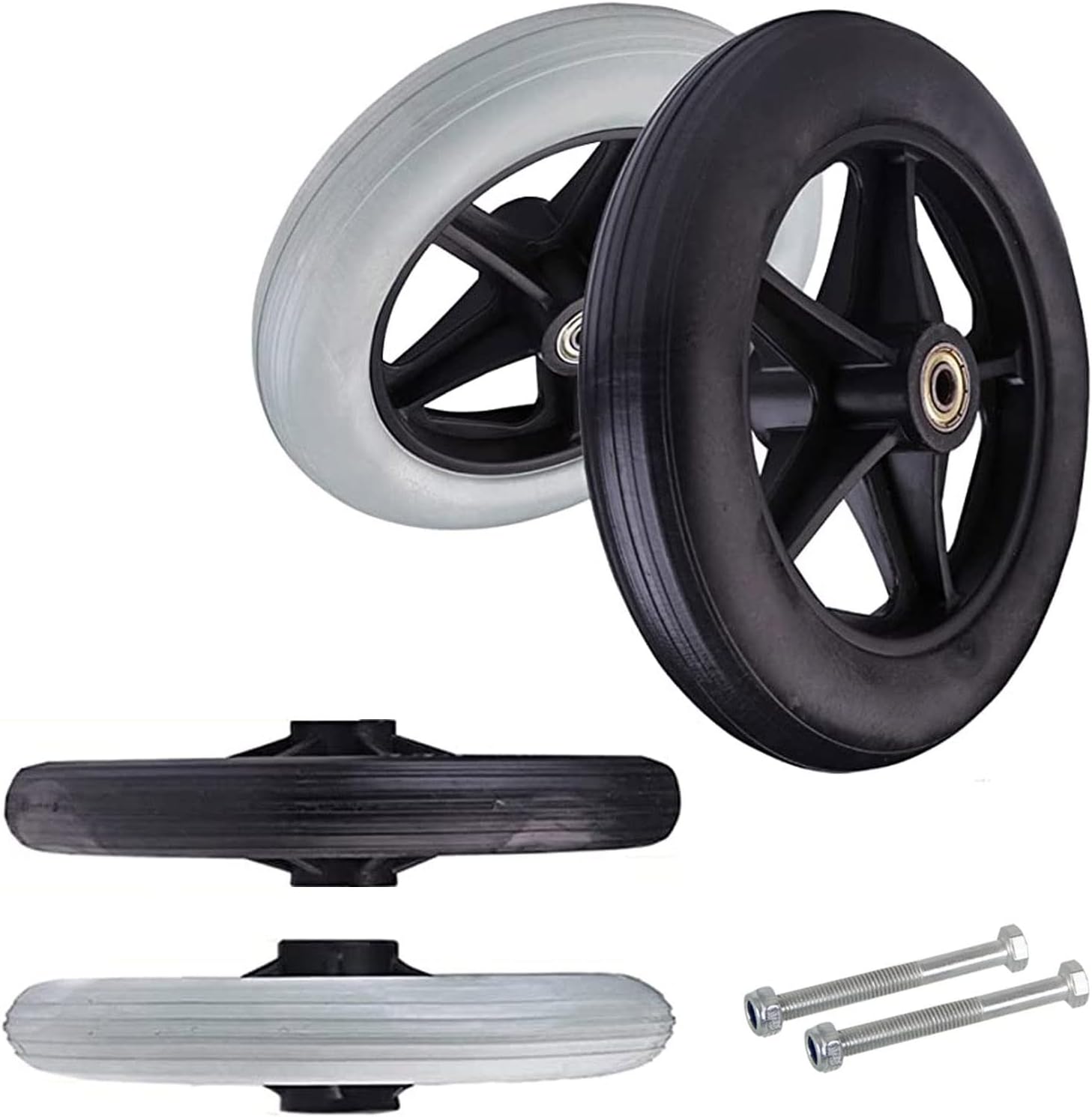 2pcs Wheelchair Front Castor Wheels, Wheelbarrow Wheel, 2