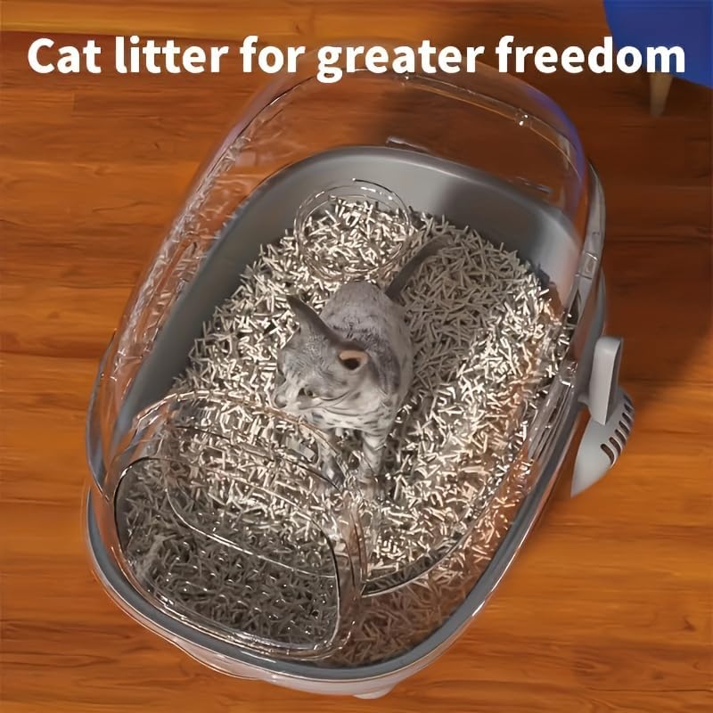 Large Foldable Cat Litter Box with Lid & Scoop – Top Entry, Anti-Splash, Fully Enclosed, Odor-Isolating Design – Easy Clean, Space-Saving for Kittens & Adult Cats